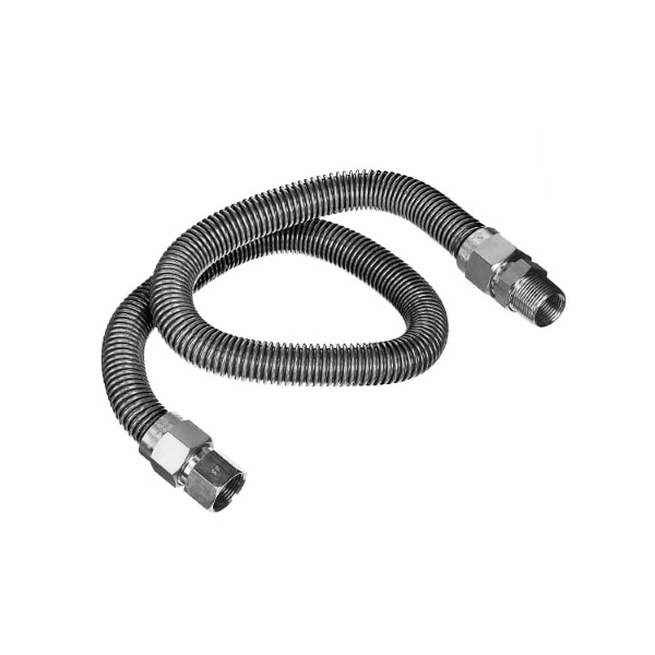 Flextron Gas Line Hose 1/2'' O.D.x72'' Length 3/8" FIPx1/2" MIP Fittings, Stainless Steel Flexible Connector FTGC-SS38-72J - main